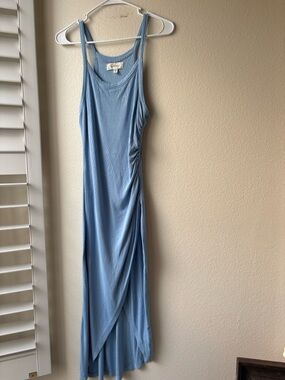 l*space Light Blue Ribbed Maxi Tank Dress